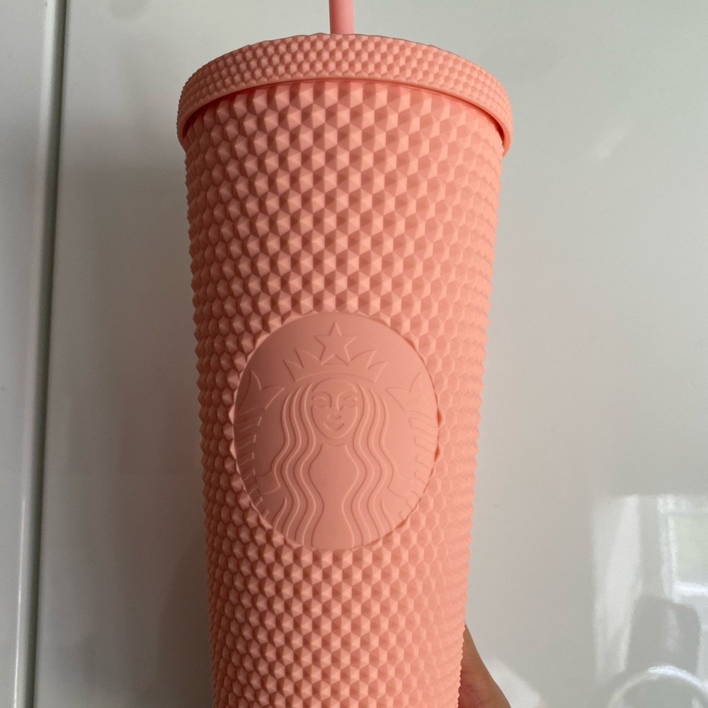 BNWT! STARBUCKS matte pink studded tumbler